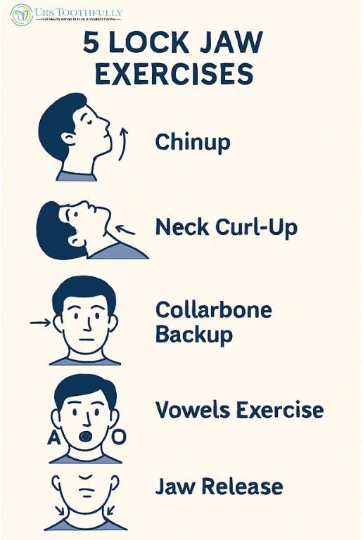 Get Relief from Lock Jaw by performing 5 Jawline exercices