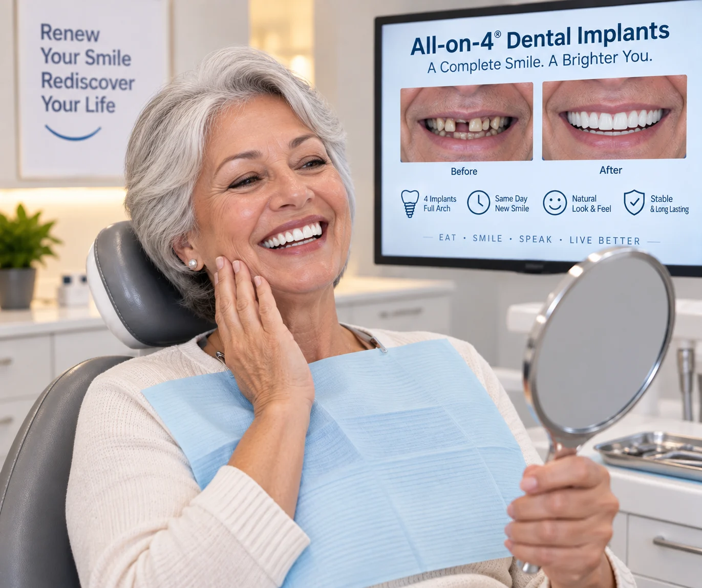Full-arch restoration illustration — treatment illustration